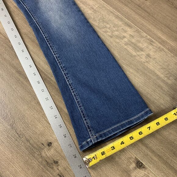 Faded Glory Girls Boot Cut Jeans 12 Stretch Embroidered Pockets Adjustable Waist - Picture 13 of 13